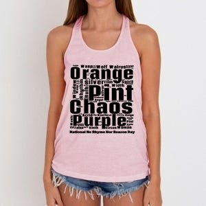 National No Rhyme Nor Reason Day Celebration September 1st Cute Gift Women's Knotted Racerback Tank