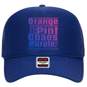 National No Rhyme Nor Reason Day Celebration September 1st Cool Gift High Crown Mesh Back Trucker Hat