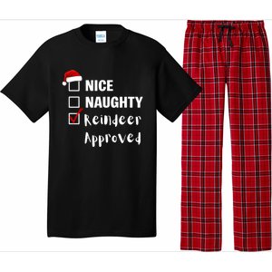 Nice Naughty Reindeer Approved Funny Santa Claus Christmas Cute Gift Pajama Set