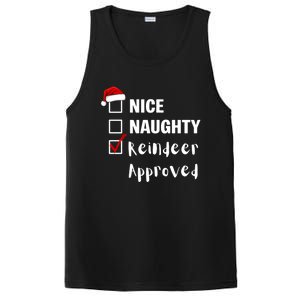 Nice Naughty Reindeer Approved Funny Santa Claus Christmas Cute Gift PosiCharge Competitor Tank