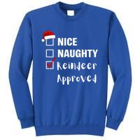 Nice Naughty Reindeer Approved Funny Santa Claus Christmas Cute Gift Sweatshirt