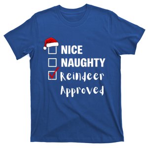 Nice Naughty Reindeer Approved Funny Santa Claus Christmas Cute Gift T-Shirt