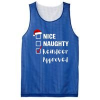 Nice Naughty Reindeer Approved Funny Santa Claus Christmas Cute Gift Mesh Reversible Basketball Jersey Tank