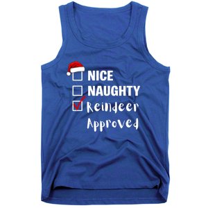 Nice Naughty Reindeer Approved Funny Santa Claus Christmas Cute Gift Tank Top