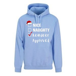 Nice Naughty Reindeer Approved Funny Santa Claus Christmas Cute Gift Unisex Surf Hoodie