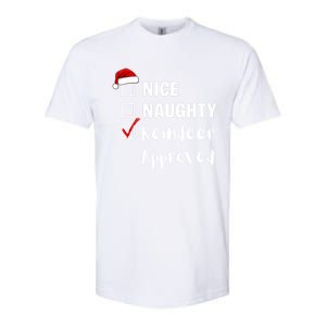 Nice Naughty Reindeer Approved Funny Santa Claus Christmas Cute Gift Softstyle CVC T-Shirt