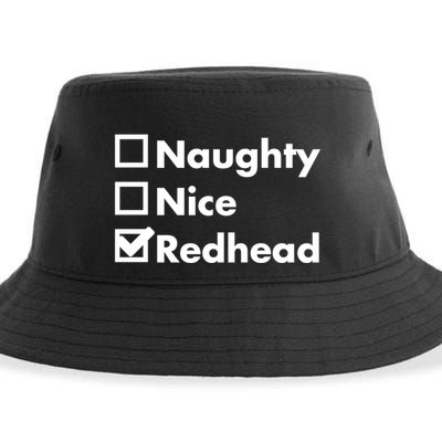 Nice Naughty Redhead Xmas Idea Funny Christmas Ginger Funny Gift Meaningful Gift Sustainable Bucket Hat