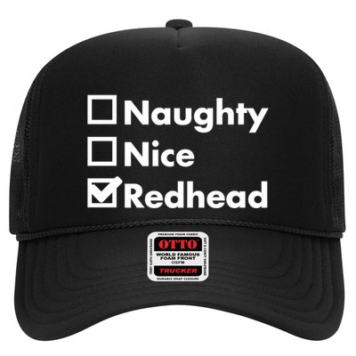 Nice Naughty Redhead Xmas Idea Funny Christmas Ginger Funny Gift Meaningful Gift Trucker Hat