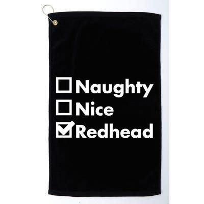 Nice Naughty Redhead Xmas Idea Funny Christmas Ginger Funny Gift Meaningful Gift Golf Towel