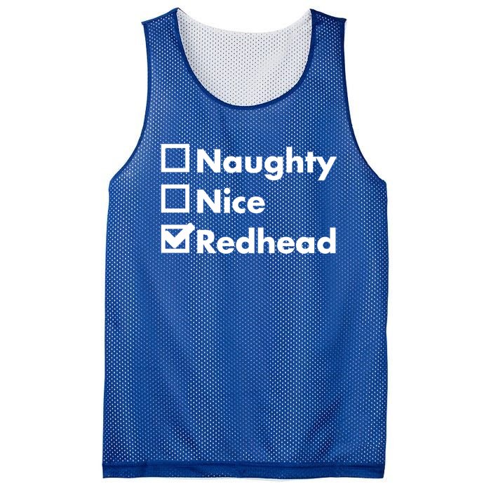 Nice Naughty Redhead Xmas Idea Funny Christmas Ginger Funny Gift Meaningful Gift Mesh Reversible Basketball Jersey Tank