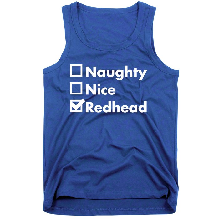 Nice Naughty Redhead Xmas Idea Funny Christmas Ginger Funny Gift Meaningful Gift Tank Top