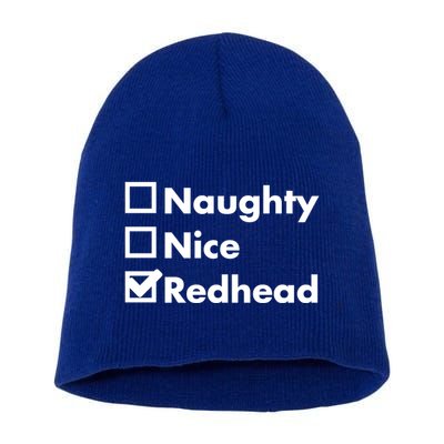 Nice Naughty Redhead Xmas Idea Funny Christmas Ginger Funny Gift Meaningful Gift Short Acrylic Beanie