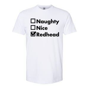 Nice Naughty Redhead Xmas Idea Funny Christmas Ginger Funny Gift Meaningful Gift Softstyle CVC T-Shirt