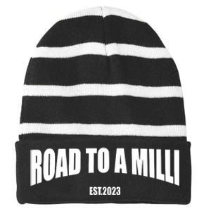 Nick Nayersina Road To A Milli Striped Beanie with Solid Band