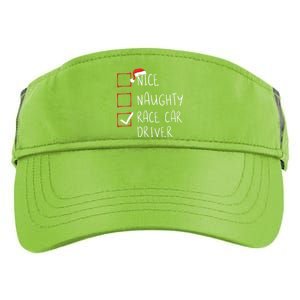 Nice Naughty Race Car Driver List Christmas Santa Claus Adult Drive Performance Visor