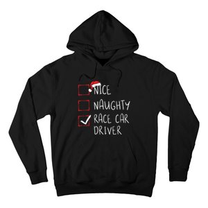 Nice Naughty Race Car Driver List Christmas Santa Claus Hoodie