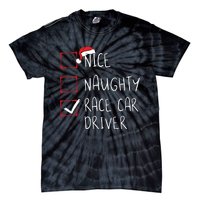 Nice Naughty Race Car Driver List Christmas Santa Claus Tie-Dye T-Shirt