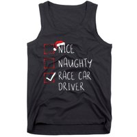 Nice Naughty Race Car Driver List Christmas Santa Claus Tank Top