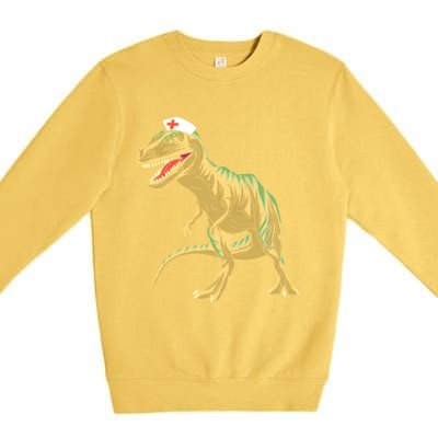 Nurse Nursesaurus Rex Dinosaur Funny Nursing Gift Premium Crewneck Sweatshirt