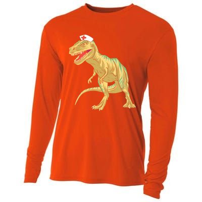 Nurse Nursesaurus Rex Dinosaur Funny Nursing Gift Cooling Performance Long Sleeve Crew