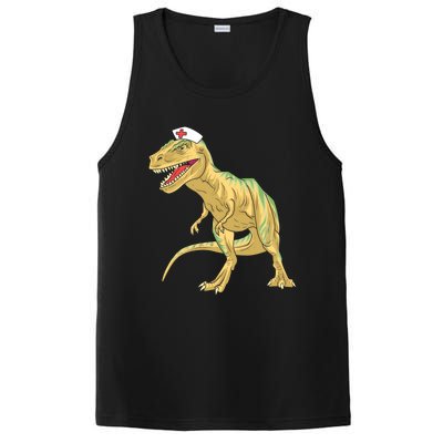 Nurse Nursesaurus Rex Dinosaur Funny Nursing Gift PosiCharge Competitor Tank