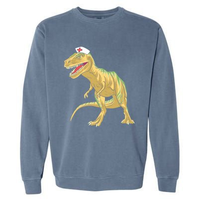 Nurse Nursesaurus Rex Dinosaur Funny Nursing Gift Garment-Dyed Sweatshirt