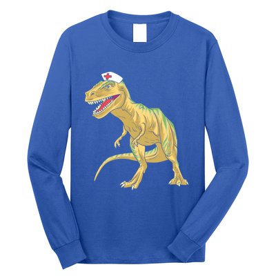 Nurse Nursesaurus Rex Dinosaur Funny Nursing Gift Long Sleeve Shirt