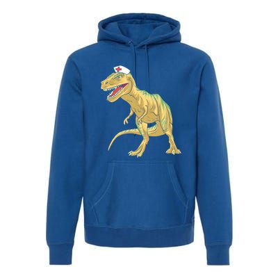 Nurse Nursesaurus Rex Dinosaur Funny Nursing Gift Premium Hoodie