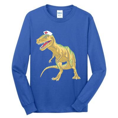 Nurse Nursesaurus Rex Dinosaur Funny Nursing Gift Tall Long Sleeve T-Shirt