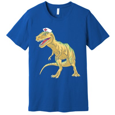 Nurse Nursesaurus Rex Dinosaur Funny Nursing Gift Premium T-Shirt