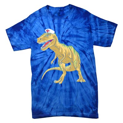 Nurse Nursesaurus Rex Dinosaur Funny Nursing Gift Tie-Dye T-Shirt