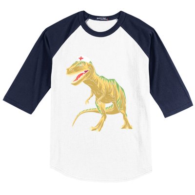 Nurse Nursesaurus Rex Dinosaur Funny Nursing Gift Baseball Sleeve Shirt