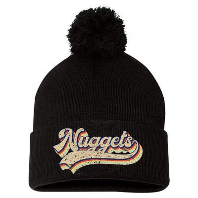 Nuggets Name Retro Vintage Apparel Gift Nuggets Lover Pom Pom 12in Knit Beanie