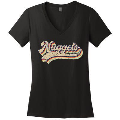 Nuggets Name Retro Vintage Apparel Gift Nuggets Lover Women's V-Neck T-Shirt