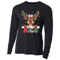 Nicu Nurse Reindeer Nurse Hat Christmas Light Women Girl Cooling Performance Long Sleeve Crew