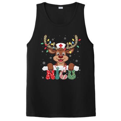 Nicu Nurse Reindeer Nurse Hat Christmas Light Women Girl PosiCharge Competitor Tank