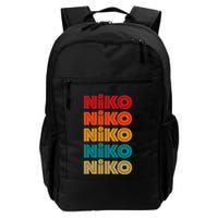 Niko Name Retro Given Name Colorful Inline Font Daily Commute Backpack
