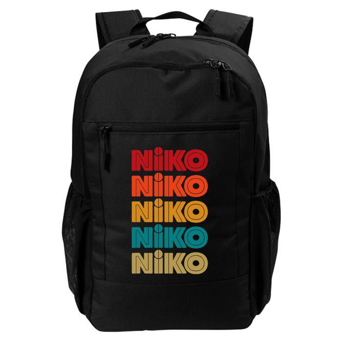 Niko Name Retro Given Name Colorful Inline Font Daily Commute Backpack
