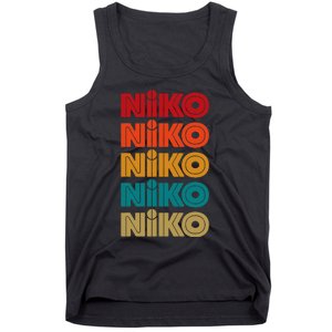 Niko Name Retro Given Name Colorful Inline Font Tank Top