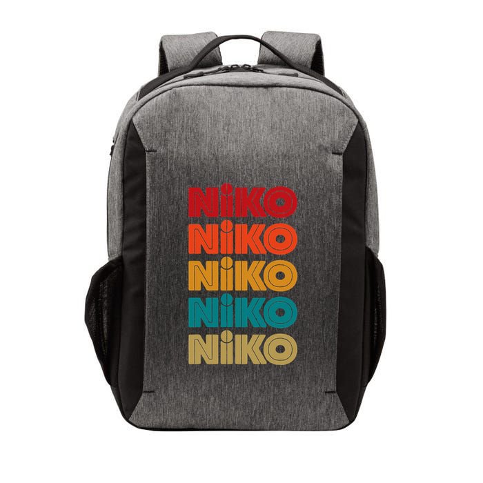 Niko Name Retro Given Name Colorful Inline Font Vector Backpack