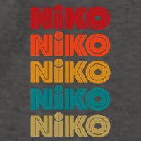 Niko Name Retro Given Name Colorful Inline Font Vector Backpack