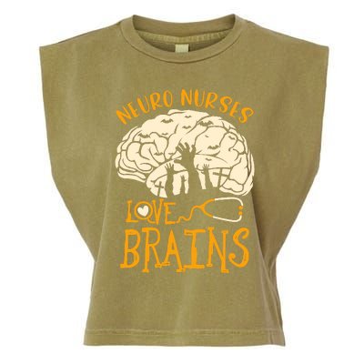 Neurology Nursing RN Halloween Neuro Nurses Love Brains Garment-Dyed Women's Muscle Tee