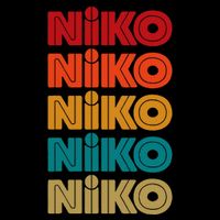 Niko Name Retro Given Name Colorful Inline Font Women's V-Neck T-Shirt