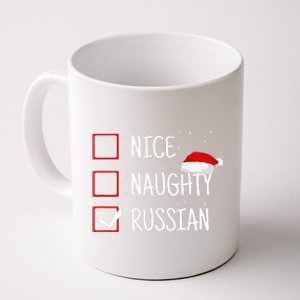 Nice Naughty Russian Christmas Checklist Funny Russia Coffee Mug