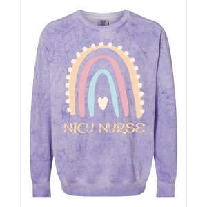 NICU Nurse Rainbow Heart Colorblast Crewneck Sweatshirt