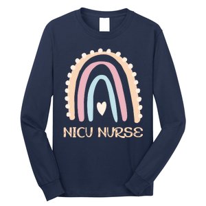 NICU Nurse Rainbow Heart Long Sleeve Shirt