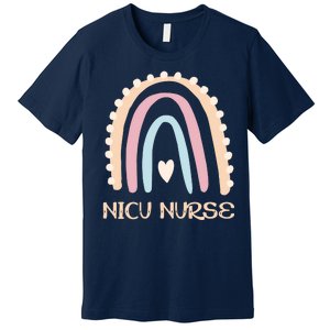 NICU Nurse Rainbow Heart Premium T-Shirt