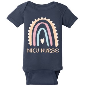 NICU Nurse Rainbow Heart Baby Bodysuit