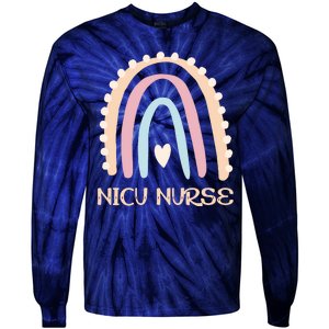 NICU Nurse Rainbow Heart Tie-Dye Long Sleeve Shirt