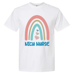 NICU Nurse Rainbow Heart Garment-Dyed Heavyweight T-Shirt